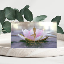 エレガントなピンクの蓮の花のラメヨガガール