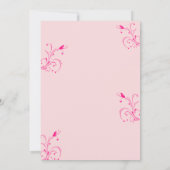 エレガントなピンクの蝶のウェディング招待状 | 編集 招待状 (裏面)