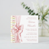 エレガントなピンクの蝶のベビーシャワーガール 招待状 (スタンド正面)