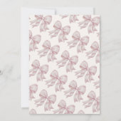 エレガントなピンクの蝶結び ウェディングシャワーのお知らせ 招待状 (裏面)