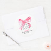 エレガントなピンクの蝶結び バチェロレッテパーティー ラウンドシール (封筒)
