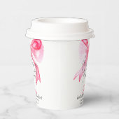 エレガントなピンクの蝶結び バチェロレッテパーティー 紙コップ (右)