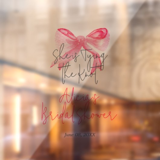 エレガントなピンクの蝶結び ブライダルシャワーの装飾 ウィンドウサイン (シート2)