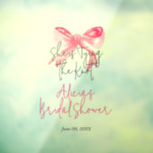 エレガントなピンクの蝶結び ブライダルシャワー ウィンドウサイン (シート3)