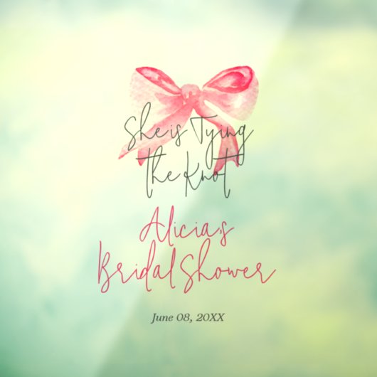 エレガントなピンクの蝶結び ブライダルシャワー ウィンドウサイン (シート3)