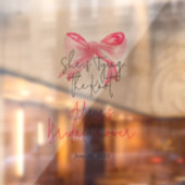 エレガントなピンクの蝶結び ブライダルシャワー ウィンドウサイン (シート2)