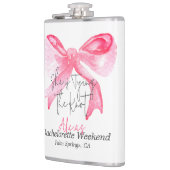 エレガントなピンクの蝶結び ブライダルシャワー フラスク (左)
