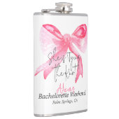 エレガントなピンクの蝶結び ブライダルシャワー フラスク (右)