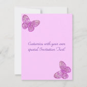 "エレガントなピンクの蝶"美しい表現 セーブザデート (裏面)