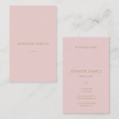 エレガントなピンクの金ゴールドの文字のモダンな最小主義のテンプレート 名刺 (正面/裏面)