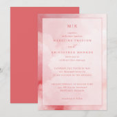 エレガントなピンクの雲 招待状 (正面/裏面)