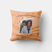 エレガントなピンクの音楽ノート カップル ウェディング フォト クッション (正面)