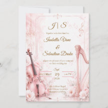 エレガントなピンクの音楽的な結婚式