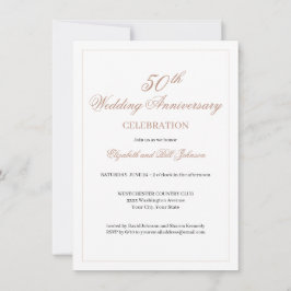 エレガントなピンクの50周年結婚記念日 招待状