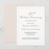 エレガントなピンクの50周年記念 招待状 (正面/裏面)