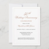 エレガントなピンクの50周年記念 招待状 (正面)