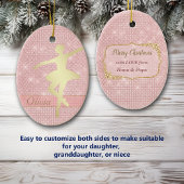 エレガントなピンクは金ゴールドのバレリーナをつけます セラミックオーナメント