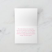 エレガントなピンクコーラル フローラル ウェディング サンキューカード (内部)