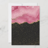 エレガントなピンクゴールドのアブストラクトマーブルデザイン 招待状 (裏面)