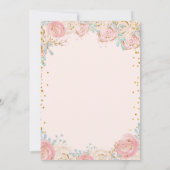 エレガントなピンクゴールドのキンセアニエラ招待状 招待状 (裏面)