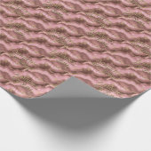 エレガントなピンクゴールドの抽象的な大理石デザイン ラッピングペーパー (角)