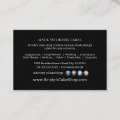 エレガントなピンクゴールドの花モチーフのケーキ専門店 名刺 (裏面)