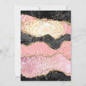 エレガントなピンクゴールドアゲート大理石グリッターウェディング 招待状 (裏面)