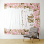 エレガントなピンクゴールドバルーンアーチのキンセアニエラ タペストリー (インサイチュ(横))
