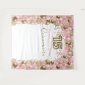 エレガントなピンクゴールドバルーンアーチのキンセアニエラ タペストリー (正面(横))