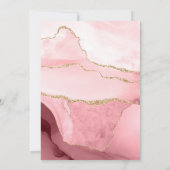 エレガントなピンクゴールド大理石アゲート 卒業パーティー 5"X7" 招待状 (裏面)