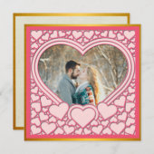 エレガントなピンクハート おしゃれなバレンタインデーのデザイン ノートカード (正面/裏面)