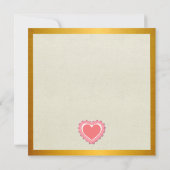 エレガントなピンクハート ハッピー バレンタインデー おしゃれ 招待状 (裏面)