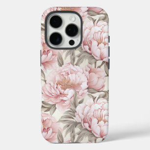 エレガントなピンクホワイトの芍薬の花iPhoneケース iPhone 16 Proケース