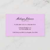 エレガントなピンク及び黒いダマスク織のサロンおよびスパ 名刺 (裏面)