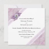 エレガントなピンク大理石のウェディング 招待状 (裏面)