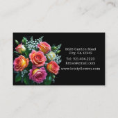 エレガントなピンク オレンジ ホワイト ローズ フラワー フローリスト 名刺 (裏面)