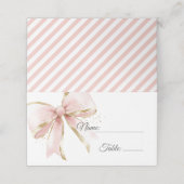 エレガントなピンク＆ゴールドのクコッテ ボウ プレイスカード (外部開封)