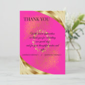 エレガントなピンク＆ゴールドの感謝カード サンキューカード (スタンド正面)