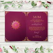 エレガントなピンク マジェンタとゴールドのカスタム母の日 カード