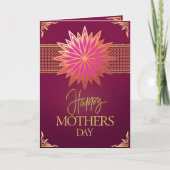 エレガントなピンク・マゼンタ・ゴールドのカスタム母の日 カード (正面)