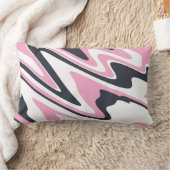 エレガントなピンク、濃紺および白の大理石は見ます ランバークッション (ブランケット)