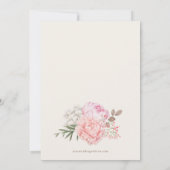 エレガントなピーコックの結婚式 招待状 (裏面)