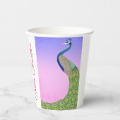 エレガントなピーコック ブライダルシャワーテーマ 紙コップ (正面)