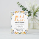 エレガントなピーチの花のブライダルシャワー招待状 ポストカード (スタンド正面)