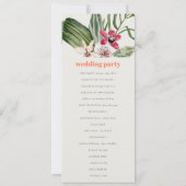 エレガントなピーチブラッシュ ボホ トロピカル フラワープログラム 招待状 (裏面)