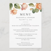 エレガントなピーチローズの結婚式 メニュー (正面)