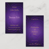 エレガントなファッショニスタ紫色の渦巻の名刺 名刺 (正面/裏面)