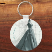 エレガントなファッションのキーチェーン - 香水 & ドレス キーホルダー (正面)