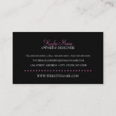 エレガントなファッションのブティック 名刺 (裏面)