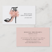 エレガントなファッションの靴のイラストレーションの個人的なスタイリスト 名刺 (正面/裏面)